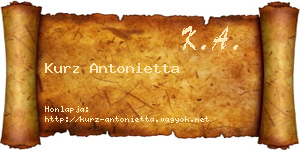 Kurz Antonietta névjegykártya